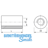 Distanzbuchsen rund M12x 40 Edelstahl A2 (Langmutter)