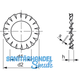 DIN6798A M 8 verzinkt Fcherscheibe aussengezahnt