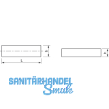 DIN6885B C45K 20x12x 63 blank Passfeder eckig