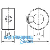 DIN 705 A 30 Edelstahl 1.4305 Stellring mit Gewindestift