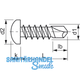 DIN7504M 4.2x 25 Phillips-KS Edelstahl A2 Linsen-Bohrschraube ~ISO15481