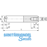 DIN7979D 12x 50 Toleranzfeld m6 blank Zylinderstift mit Innengewinde,geschliffen