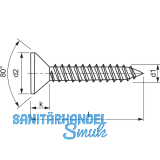 DIN7982C 3.5x 25 Phillips Kreuzschlitz verzinkt Senkkopf-Blechschraube ~ISO 7050