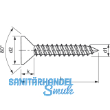 DIN7982C 3.5x 25 Torx15 verzinkt Senkkopf-Blechschraube ~ISO14586