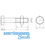 DIN7990 4.6 M12x 40 feuerverzinkt Stahlbauschraube mit Mutter