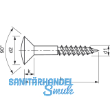 DIN7995 3.5 x 30 Pozidriv 2 Messing blank Holzschraube Linsensenkkopf
