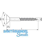 DIN7997 6.0 x 70 Pozidriv 3 verzinkt Holzschraube Senkkopf