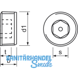 DIN 906 5.8 R1/4\" blank Verschlussschraube kegeliges Rohrgewinde mit ISK