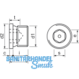 DIN 908 5.8 G 1/4" blank Verschlussschraube zylindrisches Rohrgewinde