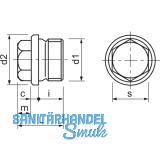 DIN 910 5.8 M26x1.5 verzinkt Verschlussschraube metrisches Feingewinde