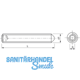ISO4027 M 6x 8 Edelstahl A2 Gewindestift mit Spitze Innensechskant (DIN 914)