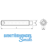 ISO4028 45H M 4x 12 blank Gewindestift mit Zapfen und Innensechskant (DIN 915)