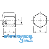 DIN 917 M 4 Edelstahl A2 Hutmutter niedrige Form