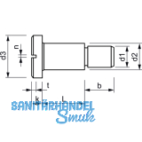 DIN923 5.8 M 5x 5 verzinkt Flachrundschraube mit Schlitz und Ansatz