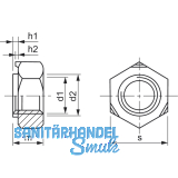 DIN 929 M12 Edelstahl A2 Sechskant-Schweimutter
