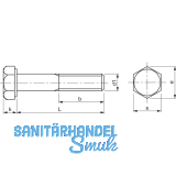 DIN 931 10.9 M10x 70 blank Sechskantschraube mit Schaft