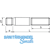 DIN 938 8.8 M12x 30 verzinkt Stiftschraube Einschraubende ~1 d