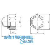 DIN 986/ 8 M 8 verzinkt Sicherungs-Hutmutter mit Klemmteil