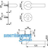 HOPPE Drckergt. AMSTERDAM - auf Ros. rund PZ, TS35 - 45, Edelstahl matt