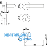 HOPPE Drckergt. UTRECHT - auf Ros. PZ, TS 39 - 47, Edelstahl matt