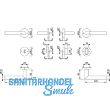 HOPPE Drckergt. UTRECHT - auf Ros. PZ, TS 39 - 47, Edelstahl matt