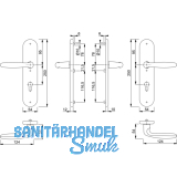 HOPPE SH-Drckergt. VERONA - auf LS PZ92, TS67 - 72, oK., Alu, silber elox.