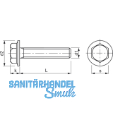 ECO-FIX 4.8 M 6x 16 verzinkt Sechskantschraube mit Flansch fr den Apparatebau