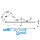 Federstecker einfach 5x 85 Edelstahl A2 ~DIN11024