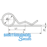 Federstecker doppelt 4x 78 Federstahl verzinkt