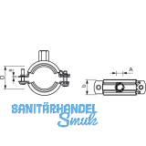 FISCHER FRS Spannbereich 133-141 mm M8/M10 Gelenkrohrschelle zweiteilig