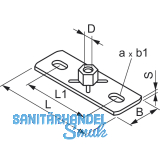 FISCHER GPL M 8 Grundplatte verzinkt-blau mit Langlcher