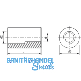 Gewindereduziermuffen von M10 auf M12 verzinkt Sechskantausfhrung