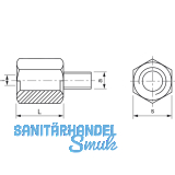 Gewindereduzierstcke von M16 auf M12 verzinkt Sechskantausfhrung