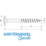 Holzbauschraube Tellerkopf 6.0x160 Teilgewinde Torx 25 Edelstahl A2 m. Zulassung