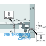 HETTICH - Abdeckprofil fr Laufprofil Vertico Mono, Lnge 2500, AL silber elox.