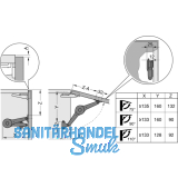 Hochstellsttze DUO, RECHTS+LINKS verwendbar, FE vernickelt