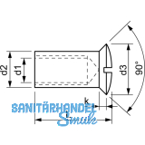 Hlsenmutter Linsensenkkopf M 4x 11 Messing vernickelt mit Schlitz