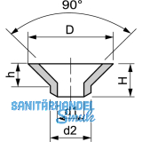 Isolierringe Senkkopf M 5 Polyamid natur fr Beschlgemontage auf Glas