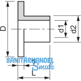Isolierhlse M 8x 20 Polyamid natur fr Beschlgemontage auf Glas