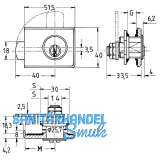 JuNie 2976 Zylinder-Hebelschloss Schlieweg 1 Sperre BN 0101, Messing matt