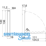 Klapphaken Mitnal zum Einlassen - 4 Haken, Hhe 160 mm, ZN Edelstahl Effekt