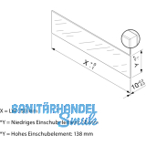 BLUM LEGRABOX Einschubelement-Vorne, H=70, KB=1200, Glas klar