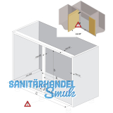 Le Mans II Schwenkbeschlag inkl. Tablare Boden grau , 500er Links ausschwenkbar