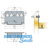 Mittelstegbettschiene, Einb.H 75, Einb.B 110, Einh.lcher gerade, FE gelb verzi.