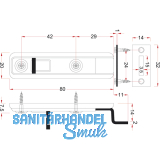 Mbelriegel gekrpft, 20x80, silberfarbig