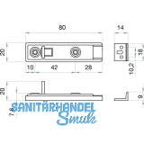 Mbelriegel gerade, 20x80, silberfarbig