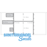 NINKA BANIO Siphon Ausschnitt Rahmenset KS lichtgrau