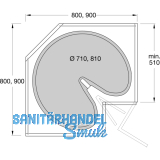 NINKA ProArc Drehboden,  710 mm, KB 800 mm, Polystyrol alugrau