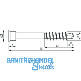 Profilbohrschraube Zylinderkopf 5,5x51 TX25 Edelstahl gehrtet