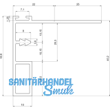 Griffleiste zum Einnuten Aussen schmal, L - 2600, Aluminium silber eloxiert